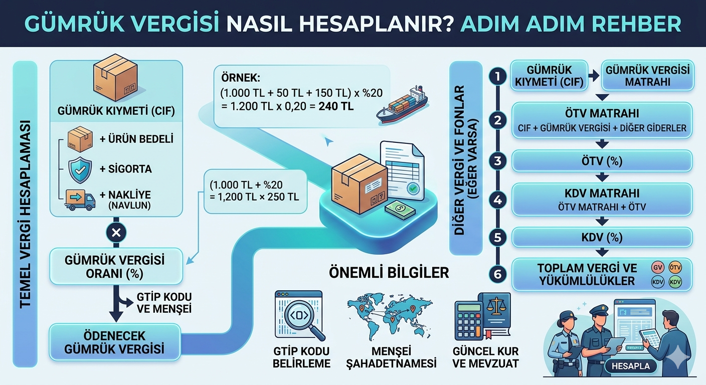 Gümrük Vergisi Nasıl Hesaplanır? Adım Adım + Gerçek Örnekler